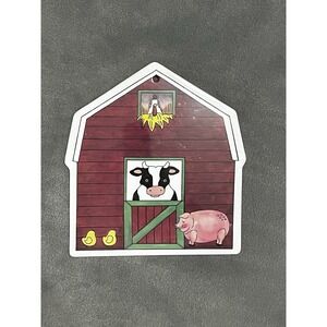 Vintage Barn & Farm Animals Melamine Cooks Club Cutting Board Odor/stain Resist